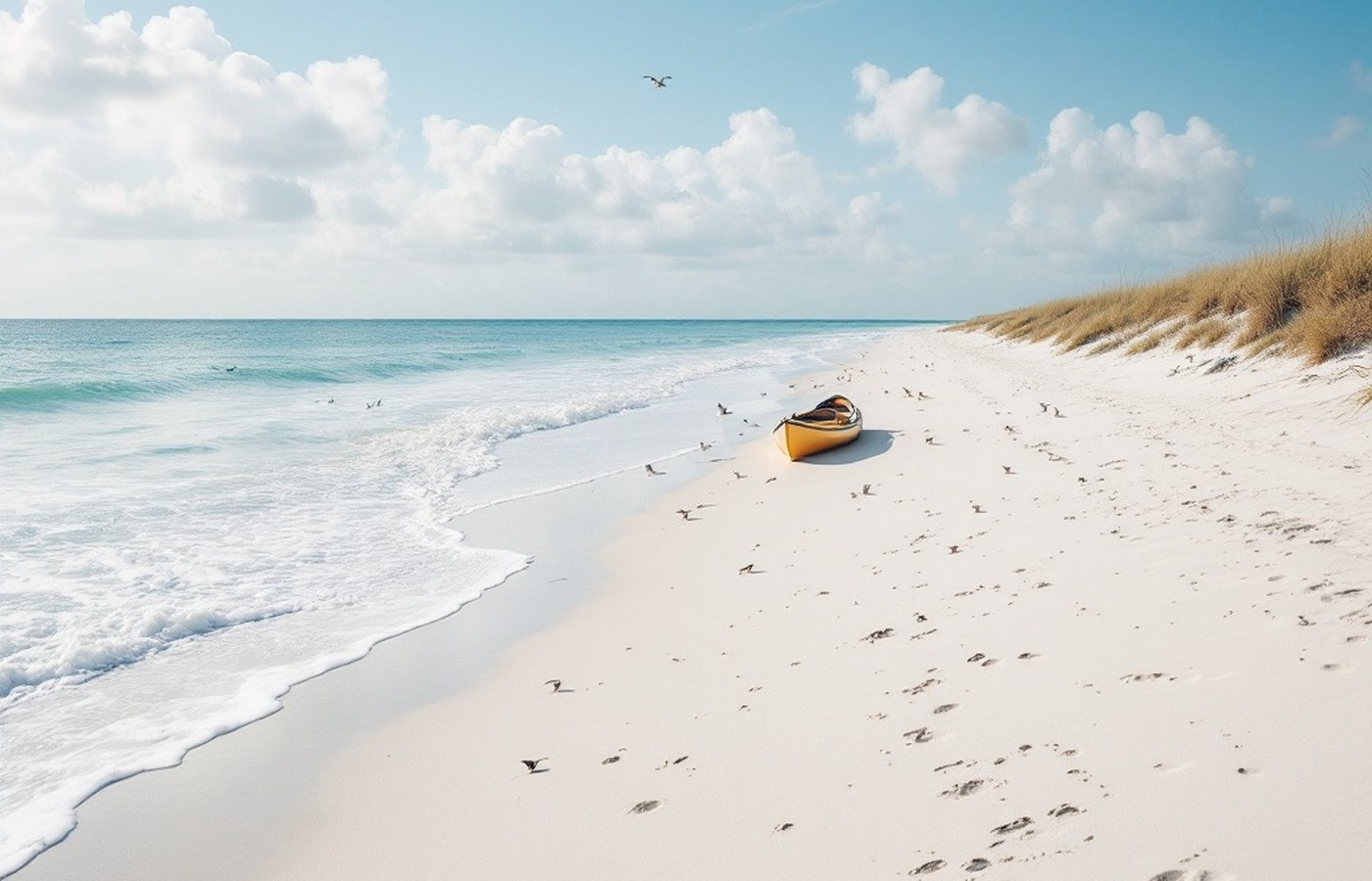 A deserted island beach at Masonboro Island Reserve